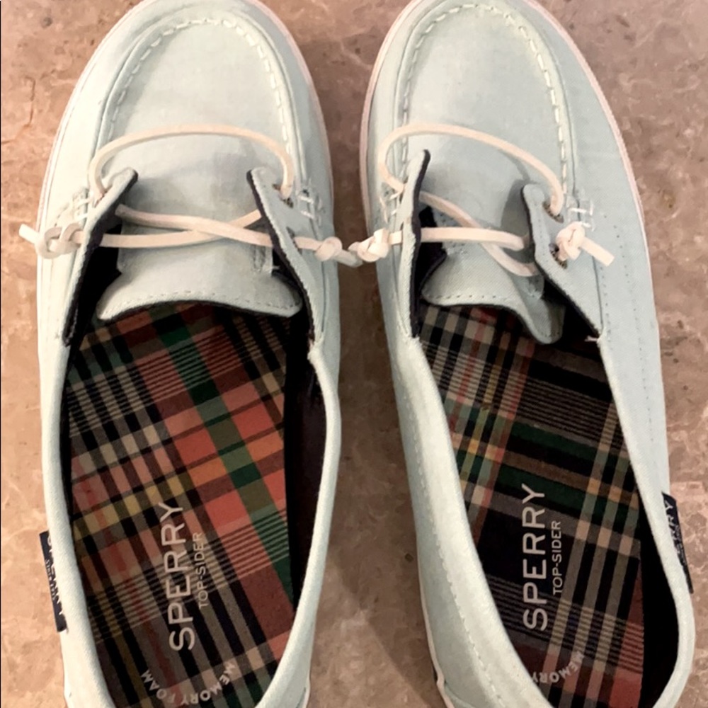 Sperry Top Siders Mint Green Size 8.5